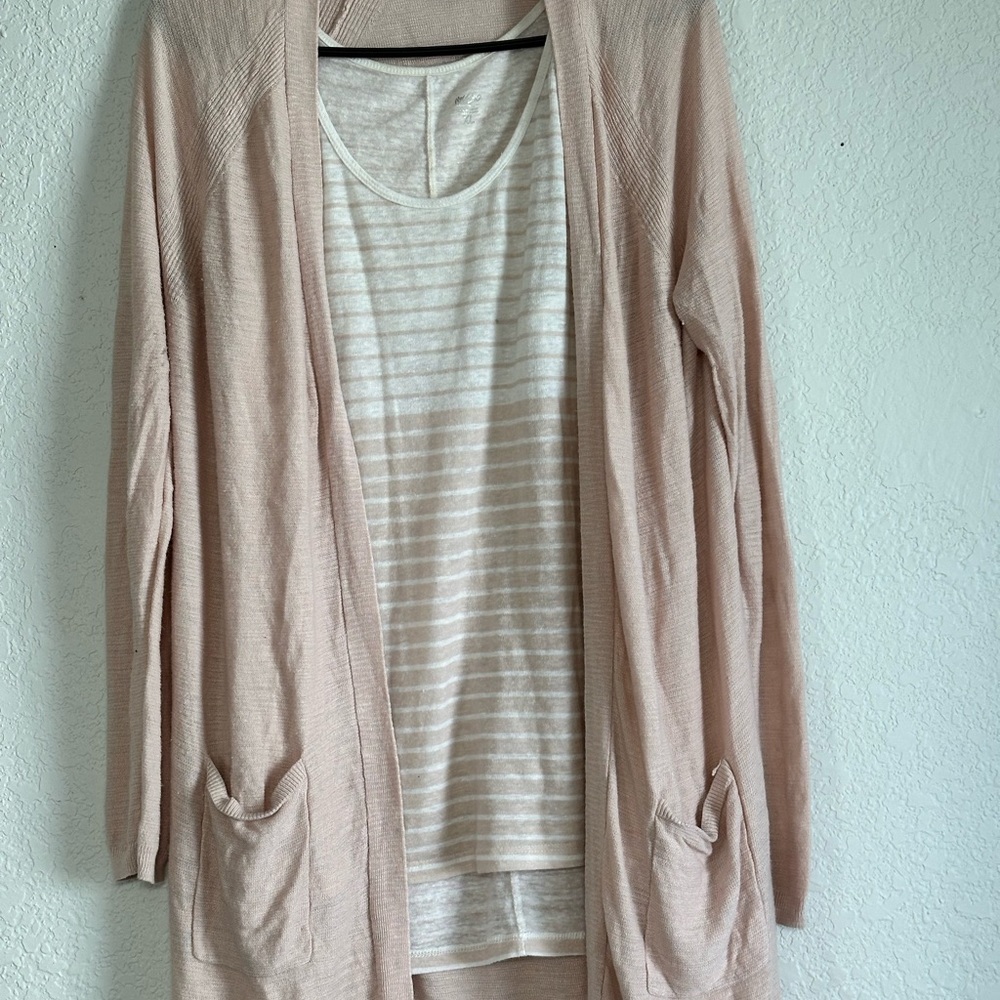 Tank top with open sweater